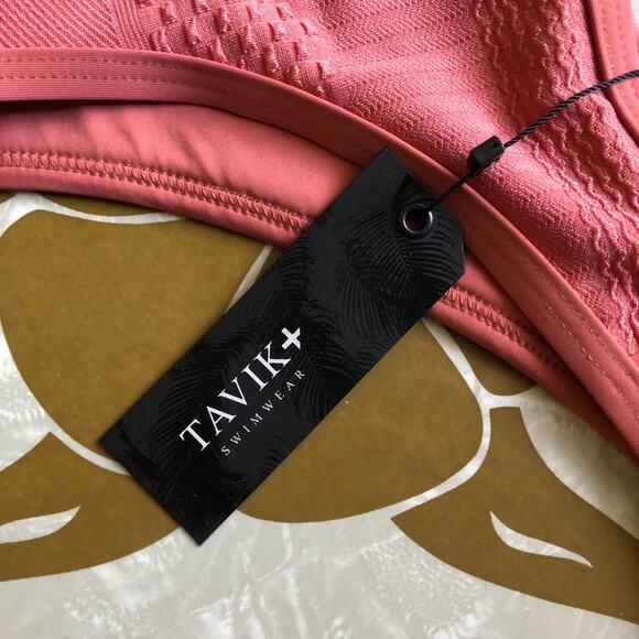 Tavik Swimwear Pink Rose Mauve Textured Boho Jayden Swim Suit Bikini Bottom - Picture 2 of 8